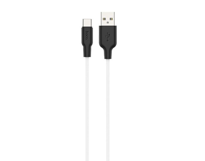 Кабель USB Hoco X21 Plus Silicone USB to Type-C (1m) чорний/білий