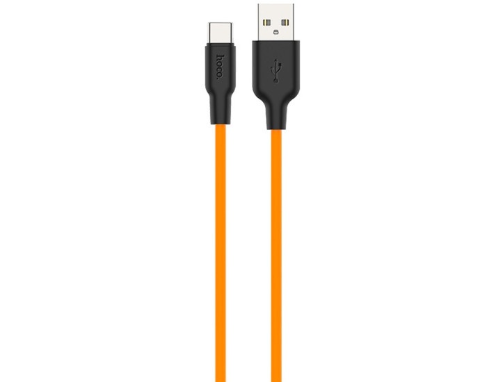 Кабель USB Hoco X21 Plus Silicone USB to Type-C (3A/1m) Black/Orange