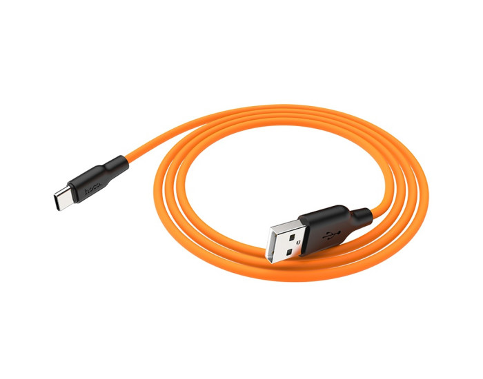 Кабель USB Hoco X21 Plus Silicone USB to Type-C (3A/1m) Black/Orange