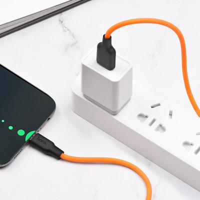 Кабель Hoco X21 Plus Silicone Type-C 3A 1m Black/Orange