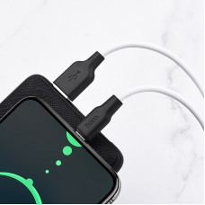 Кабель USB Hoco X21 Plus Silicone USB to Type-C (3A/2m) Черный/Белый