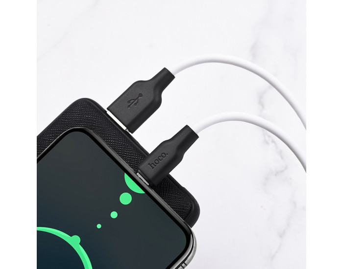 Кабель USB Hoco X21 Plus Silicone USB to Type-C (3A/2m) Черный/Белый