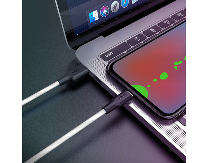Кабель USB Hoco X21 Plus Silicone USB to Type-C (3A/2m) Черный/Белый