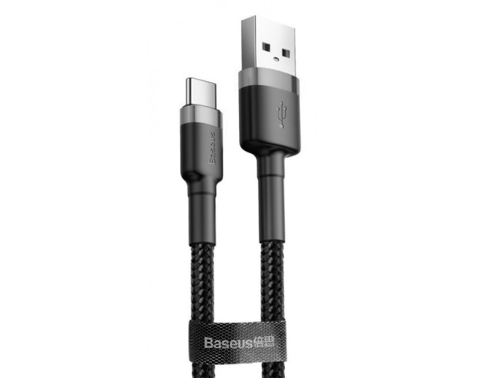 Кабель USB Baseus Cafule USB to Type-C (3A/1m) Черный/Серый (CATKLF-B91)