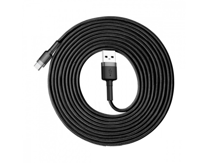 Кабель USB Baseus Cafule USB to Type-C (3A/1m) Черный/Серый (CATKLF-B91)