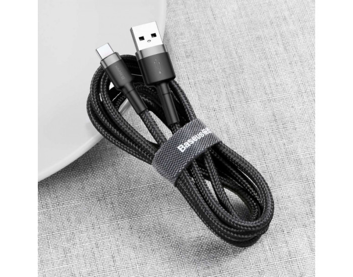 Кабель USB Baseus Cafule USB to Type-C (3A/1m) Черный/Серый (CATKLF-B91)
