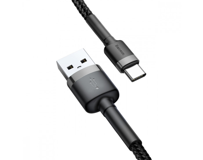 Кабель USB Baseus Cafule USB to Type-C (2.4A/1m) Сірий/Чорний (CALKLF-B)