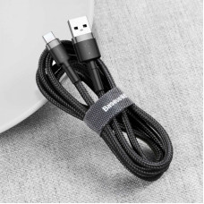 Кабель USB Baseus Cafule USB to Type-C (2.4A/1m) Сірий/Чорний (CALKLF-B)