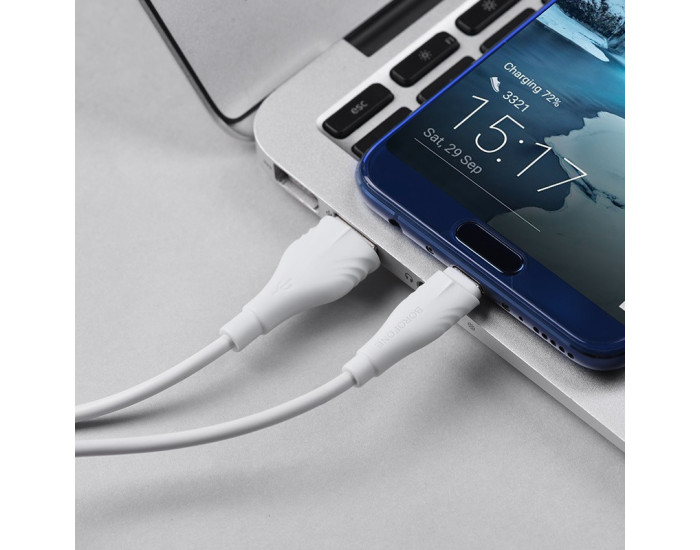 Кабель USB Borofone BX18 Optimal USB to Type-C (1m) белый