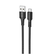 Кабель USB Borofone BX116 Certain MicroUSB 2.4A/1m, Black