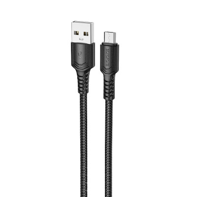 Кабель USB Borofone BX116 Certain MicroUSB 2.4A/1m, Black