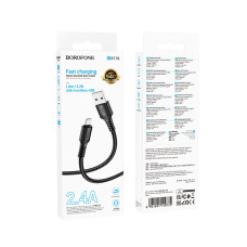 Кабель USB Borofone BX116 Certain USB to Micro (2.4A/1m) Black