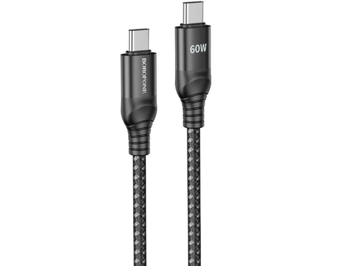 Кабель USB-C Borofone BX56 Delightful Type-C to Type-C (60W/3A/1.5m) черный