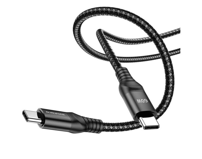 Кабель USB-C Borofone BX56 Delightful Type-C to Type-C (60W/3A/1.5m) черный