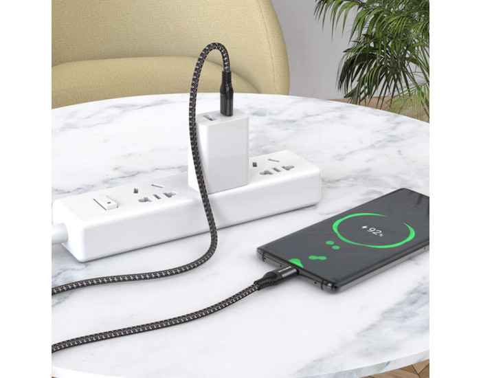 Кабель USB-C Borofone BX56 Delightful Type-C to Type-C (60W/3A/1.5m) черный