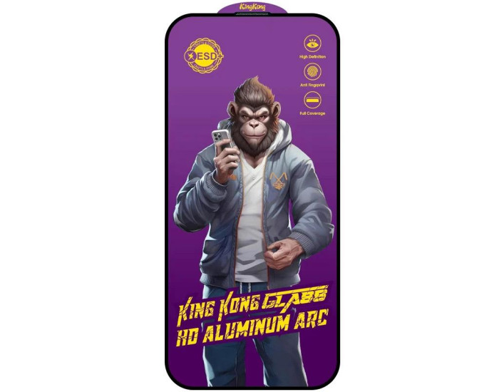Защитное стекло 5D Anti-static Panda iPhone 13 Pro Max /14 Plus, Черный