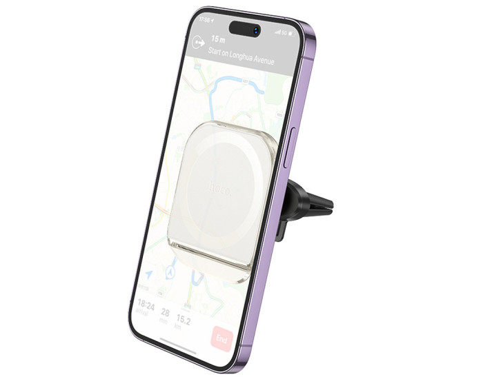 Автодержатель Hoco H42 Brilliant Cristal Car Holder (air outlet) White