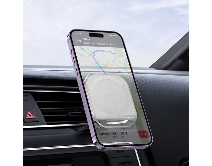 Автодержатель Hoco H42 Brilliant Cristal Car Holder (air outlet) White