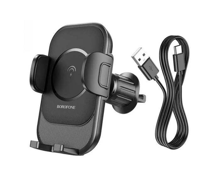 Автотримач Borofone BH204 Blue Charm Wireless 15W (Чорний)