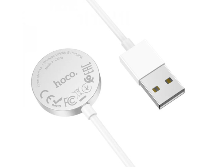 Зарядное устройство Apple Watch Hoco CW39 Wireless Charger iWatch (USB/5V/0,35A/1-8S) White