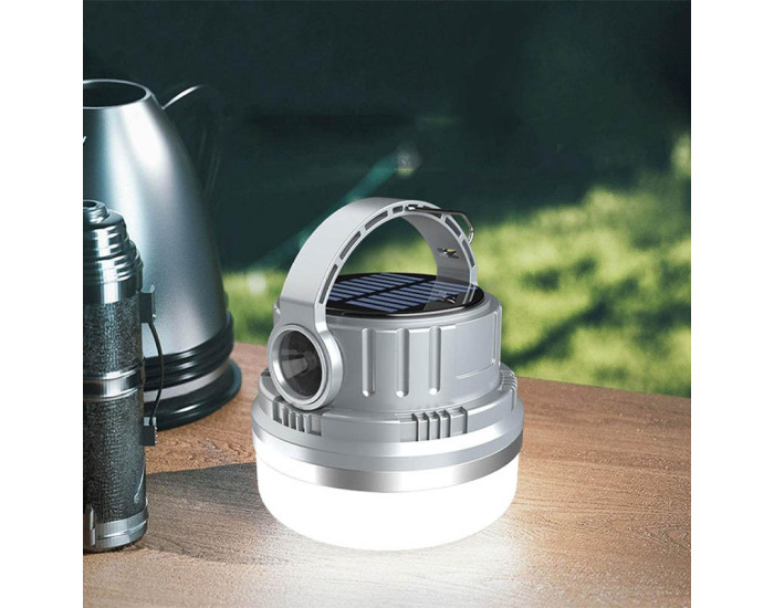 Кемпинговый фонарь аккууляторный AK-004 Solar (Silver)