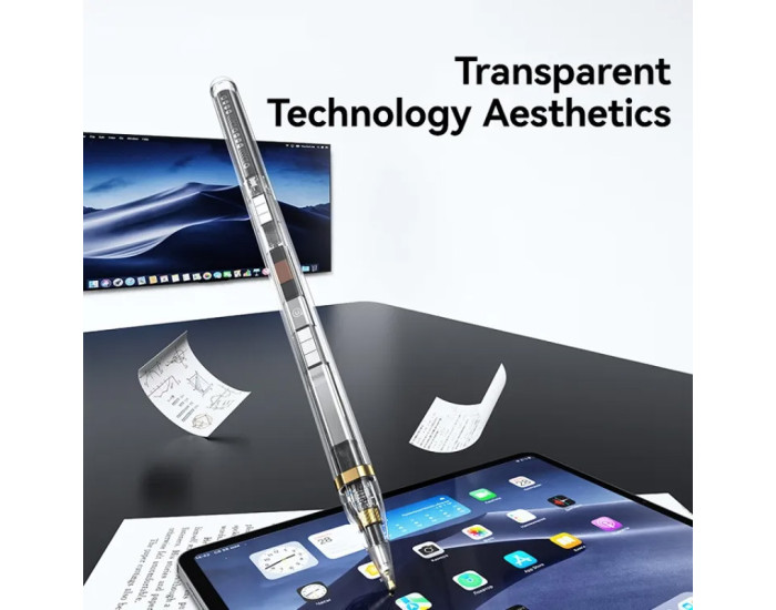Стилус Usams US-ZB264 Transparent Magnetic Charding Tilt-sensitive Active Touch for iPad Black