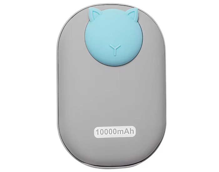Портативна батарея (Power Bank) (GXZ-N705) 2 in 1 з обігрівачем 10000mAh Gray Cat