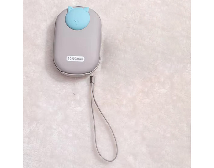 Портативна батарея (Power Bank) (GXZ-N705) 2 in 1 з обігрівачем 10000mAh Gray Cat