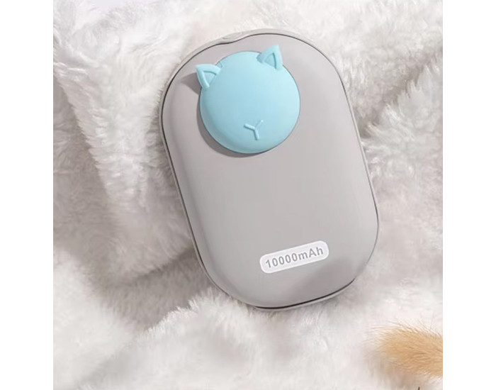 Портативна батарея (Power Bank) (GXZ-N705) 2 in 1 з обігрівачем 10000mAh Gray Cat