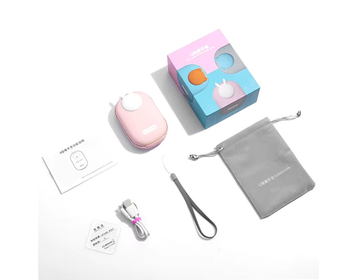 Портативна батарея (Power Bank) (GXZ-N705) 2 in 1 з обігрівачем 10000mAh Pink Rabbit