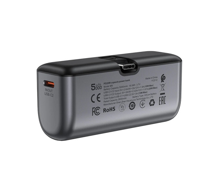 Портативна батарея (Power Bank) Acefast M9 PD20W 5000mAh, чорна
