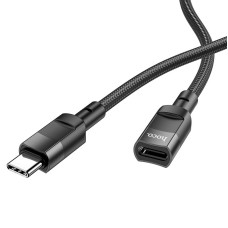 USB-C Подовжувач Hoco U107 Type-C(male)-to-iP(female) adapter cable 2A/0,1m, Black