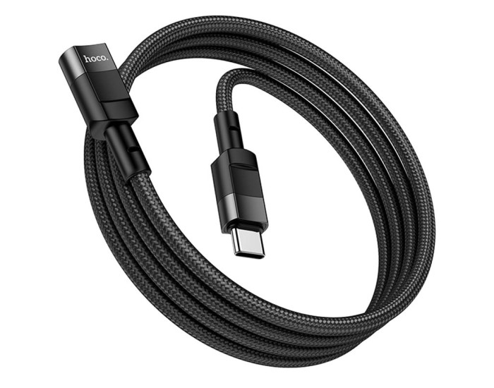 USB-C Подовжувач Hoco U107 Type-C(male)-to-iP(female) adapter cable 2A/0,1m, Black