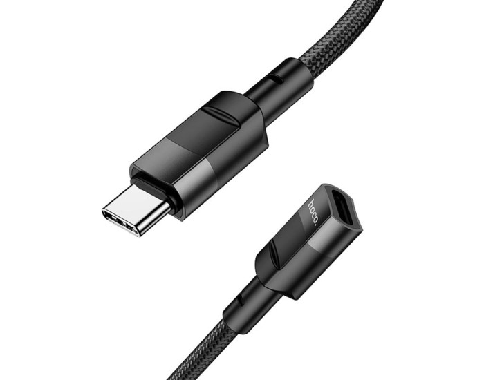USB-C Подовжувач Hoco U107 Type-C(male)-to-iP(female) adapter cable 2A/0,1m, Black