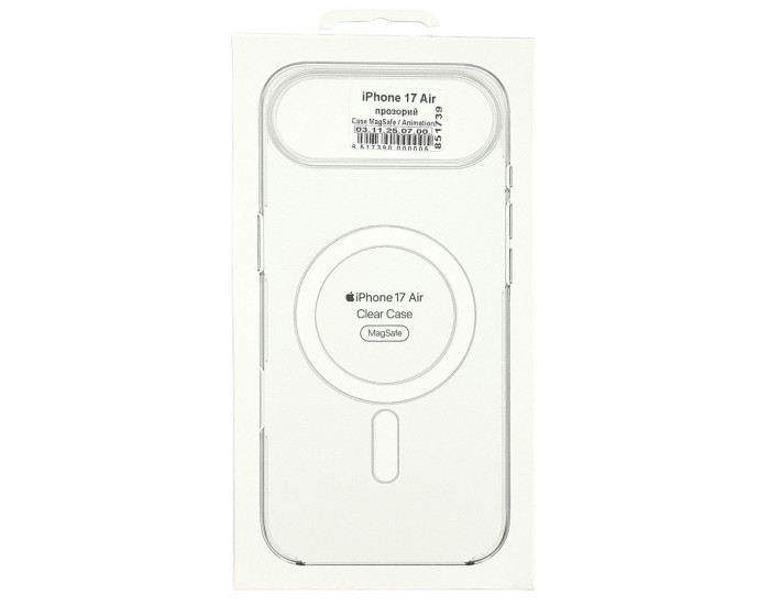 Чехол-силикон CLEAR CASE (PC) MagSafe Apple iPhone 17 Air Прозрачный