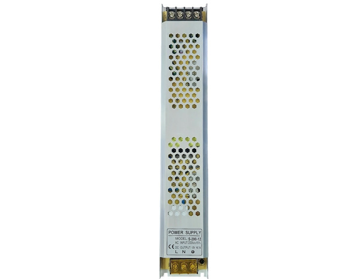 Блок харчування ND LED 12v/16.7A імпульсний, металевий 200w