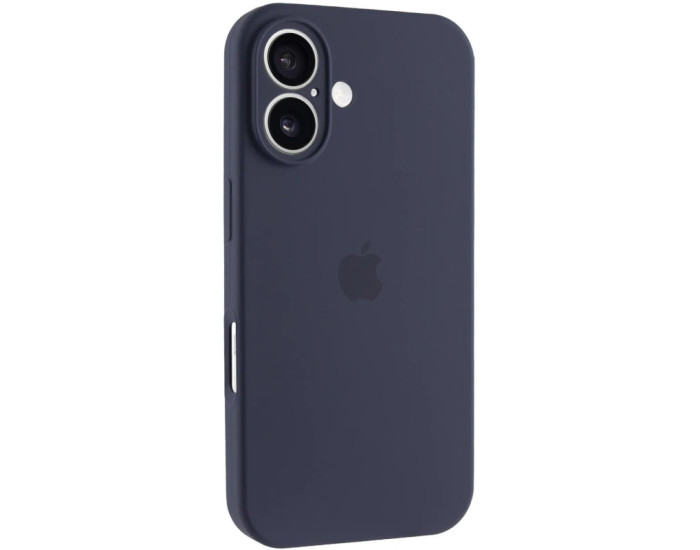Чехол-силикон оригинал Full Camera Soft Matte iPhone 16 (Темно-синий / Midnight blue)