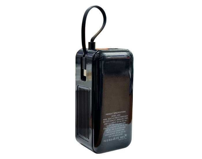 Портативная батарея (Power Bank) Aspor A362 Notebook Series 20000mAh (2USB-C+1USB-A/65W/5V-20V), Black