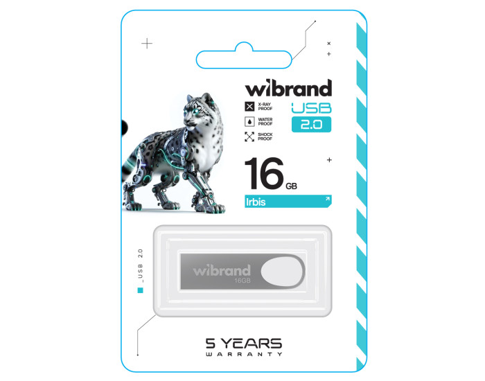 Флешка USB 2.0 Wibrand 16GB Irbis Silver