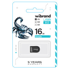 Флешка USB 2.0 Wibrand 16GB Gen1 Scorpio Black