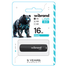 Флешка USB 2.0  Wibrand 16GB Grizzly Black