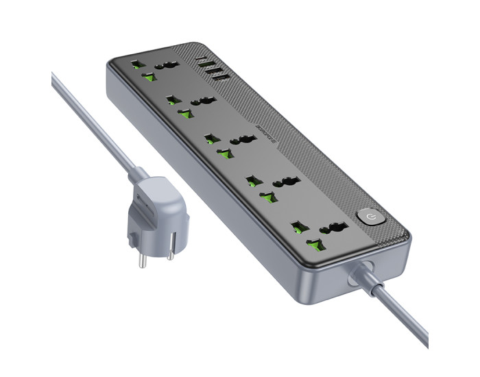 Сетевой фильтр BOROFONE BAC4A Lord 5 position socket(1C3A)(EU), черный