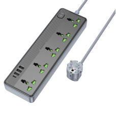 Мережевий фільтр BOROFONE BAC4A Lord 5 position socket(1C3A)(EU), чорний