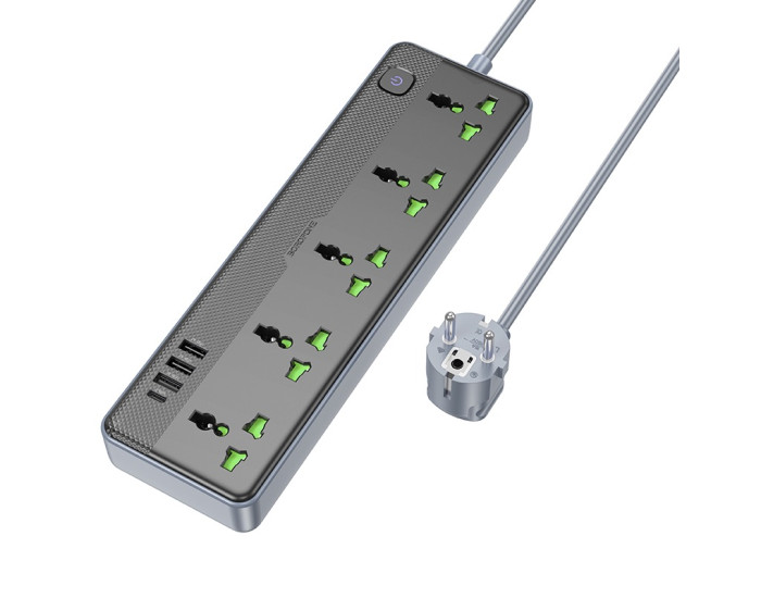 Сетевой фильтр BOROFONE BAC4A Lord 5 position socket(1C3A)(EU), черный