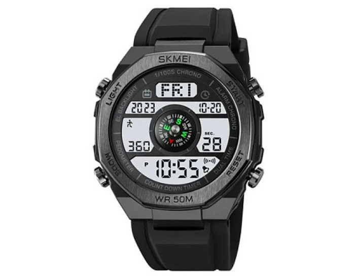 Часы наручные SKMEI (2209BKWT) Black/White, Compass, Pedometer