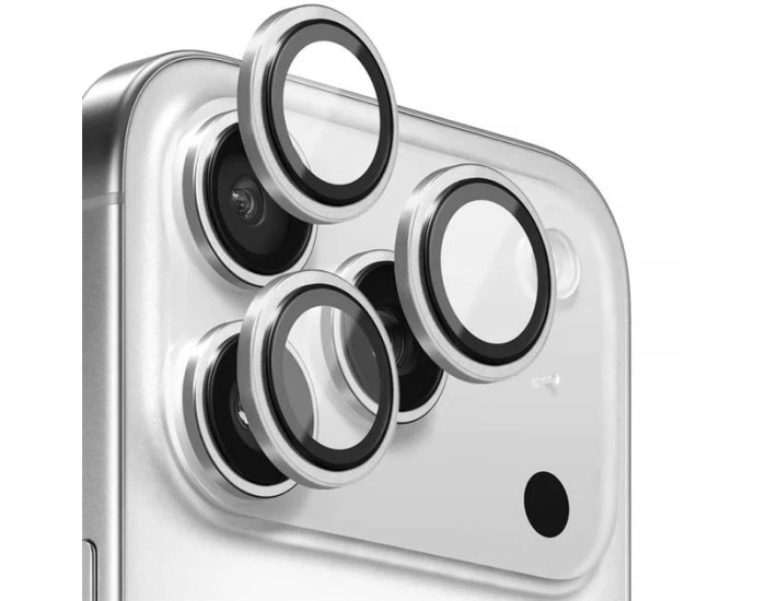 Защитное стекло Metal Classic на камеру iPhone 17 Pro /17 Pro Max (Серебряный / Silver)