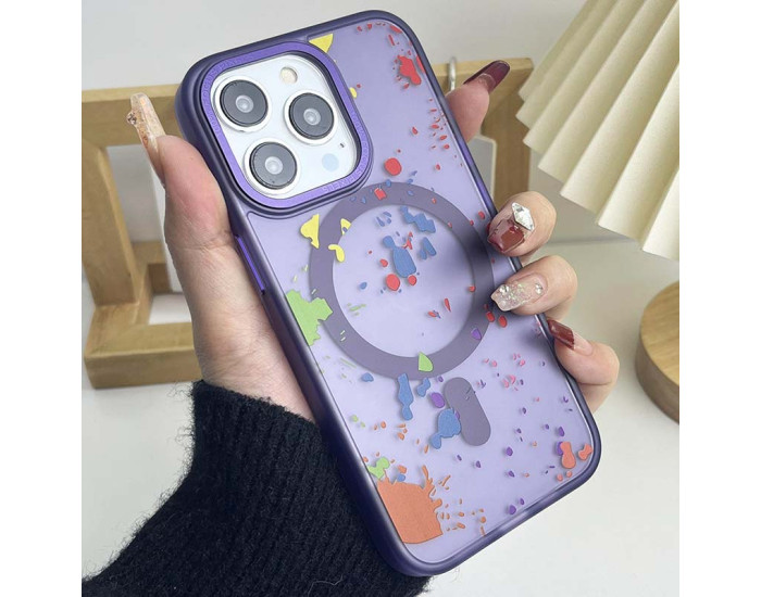 Чехол-силикон TPU+PC Flush with MagSafe для Apple iPhone 14 Pro Max  Dark Purple