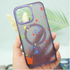 Чехол-силикон TPU+PC Flush with MagSafe для Apple iPhone 14 Pro Max  Dark Purple