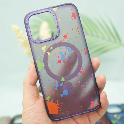 Чехол-силикон TPU+PC Flush with MagSafe для Apple iPhone 14 Pro Max  Dark Purple