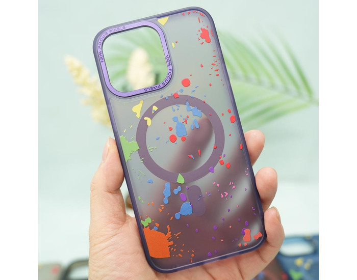 Чехол-силикон TPU+PC Flush with MagSafe для Apple iPhone 14 Pro Max  Dark Purple